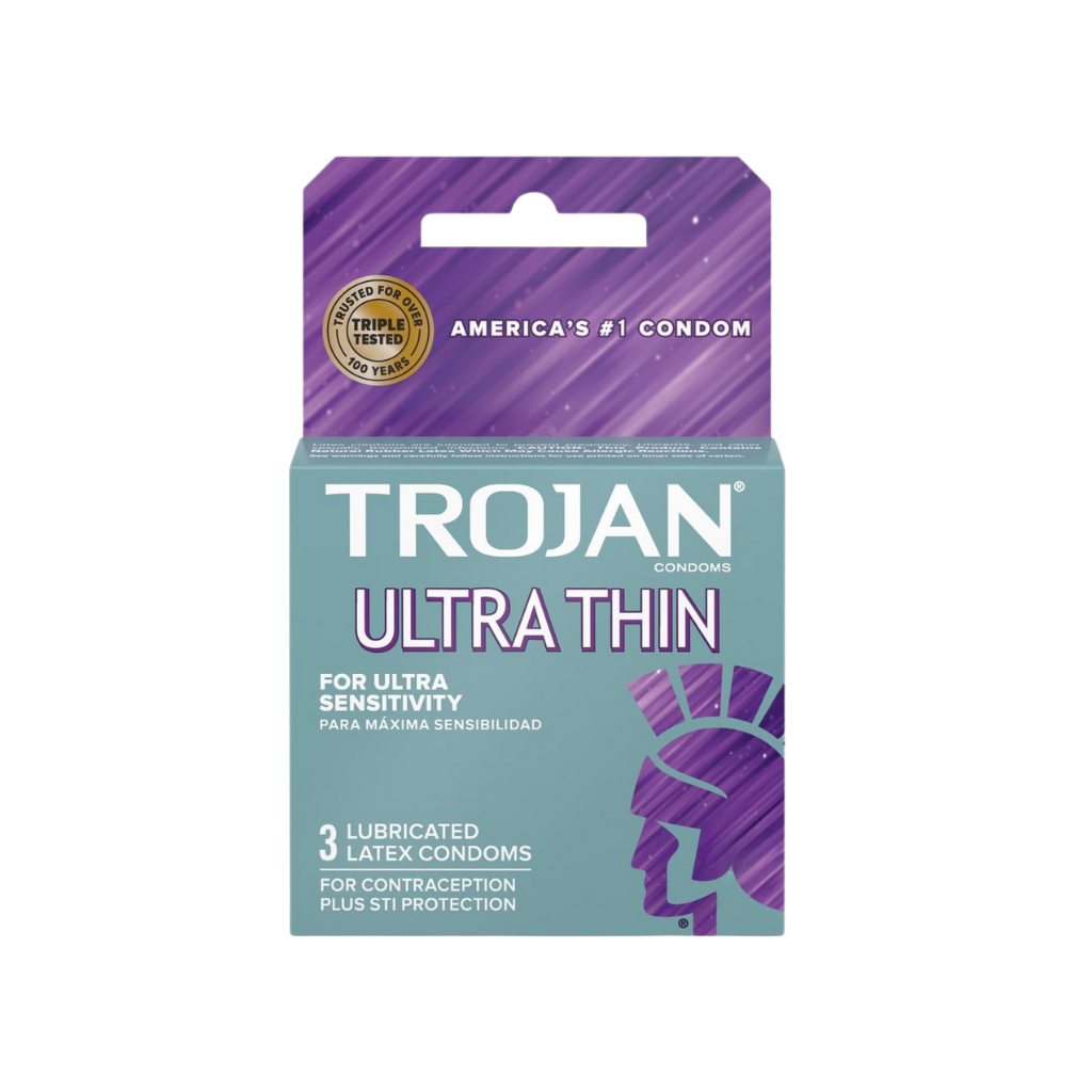 Trojan Condom Sensitivity Ultra Thin Lubricated 3-Pack