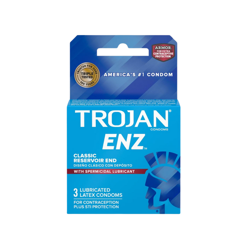 Trojan Enz Condom with Spermicidal Lubricant 3-Pack