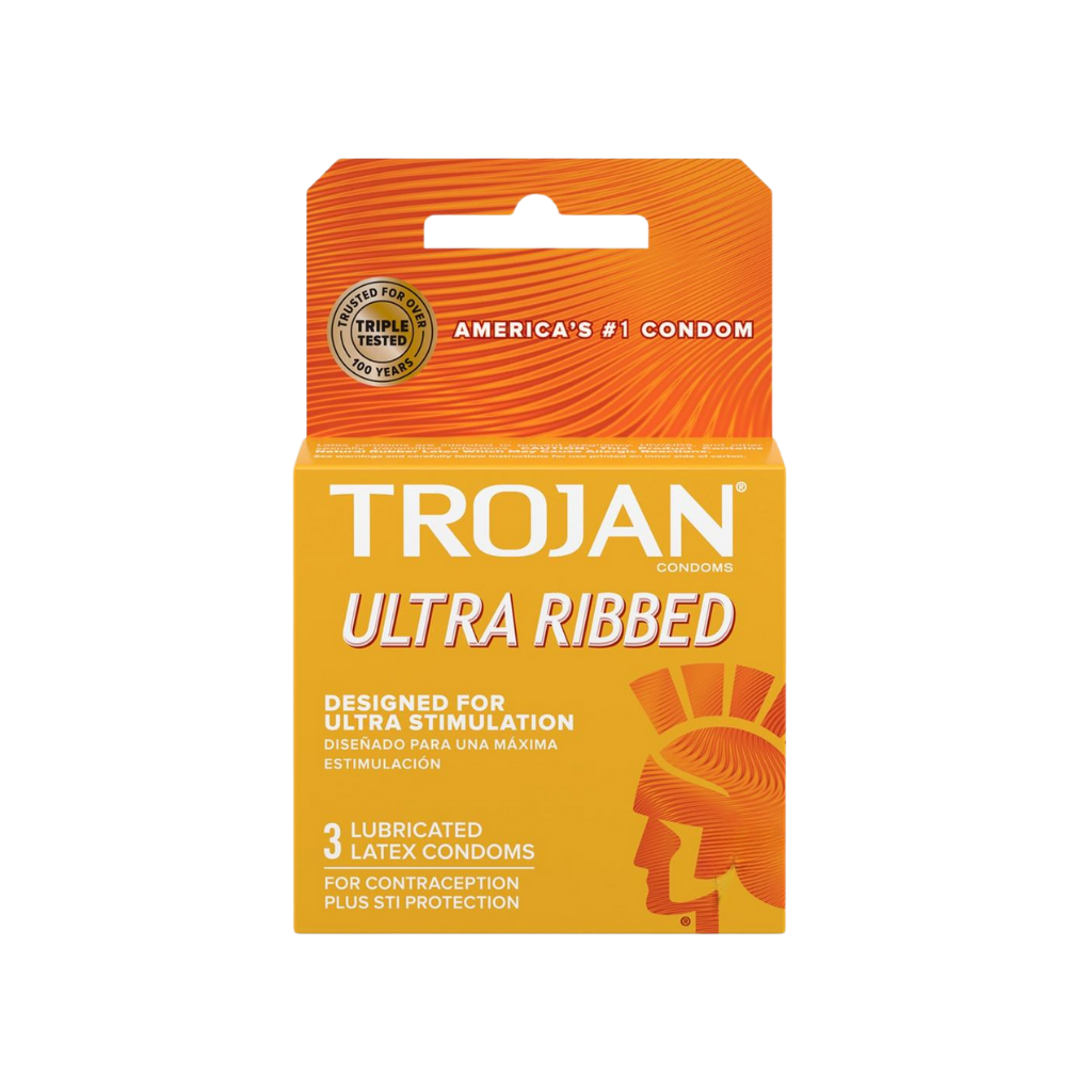 Trojan Condom Stimulations Ultra Ribbed Lubricated - Pack