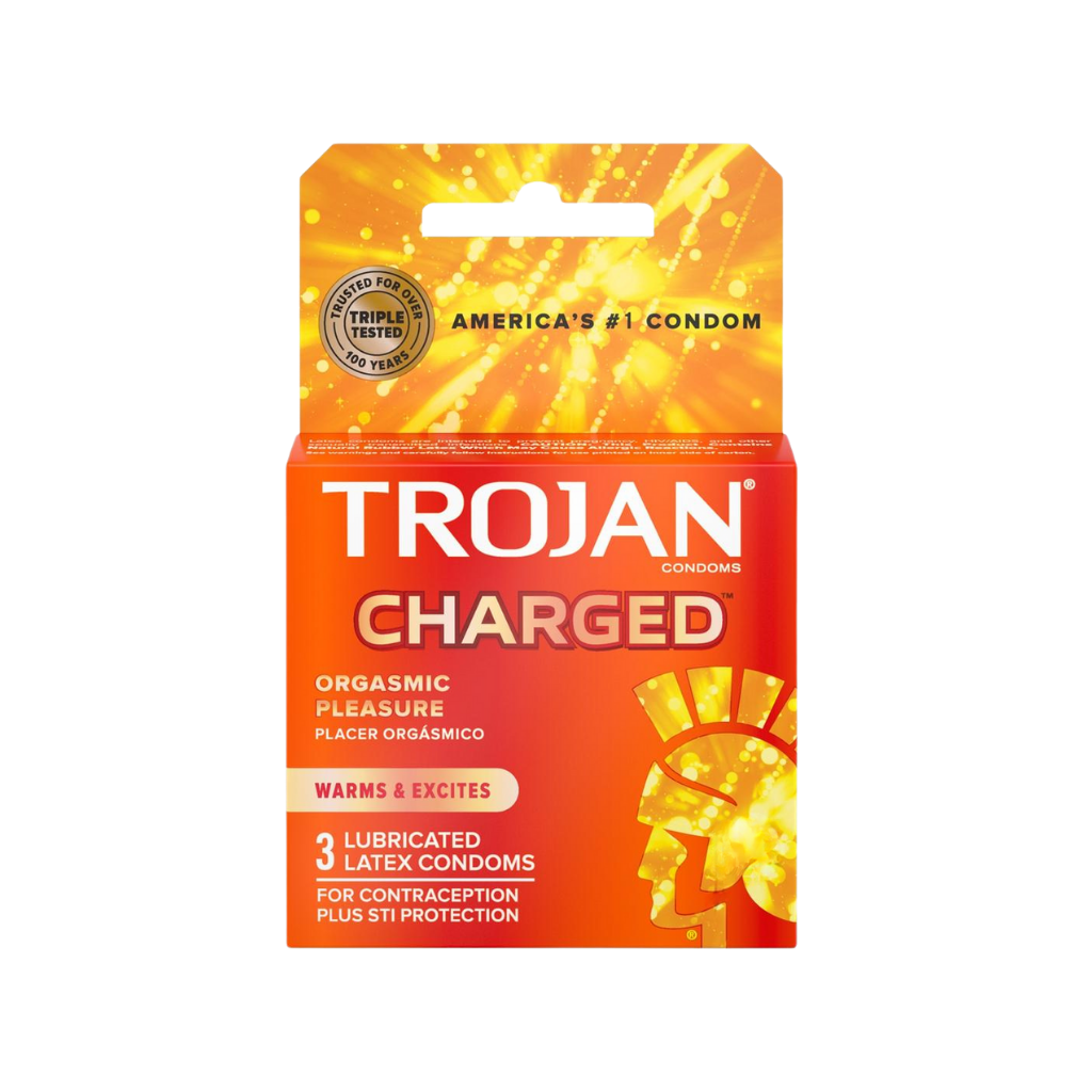 Trojan Intensified Charged Orgasmic Pleasure Condoms 3-Pack