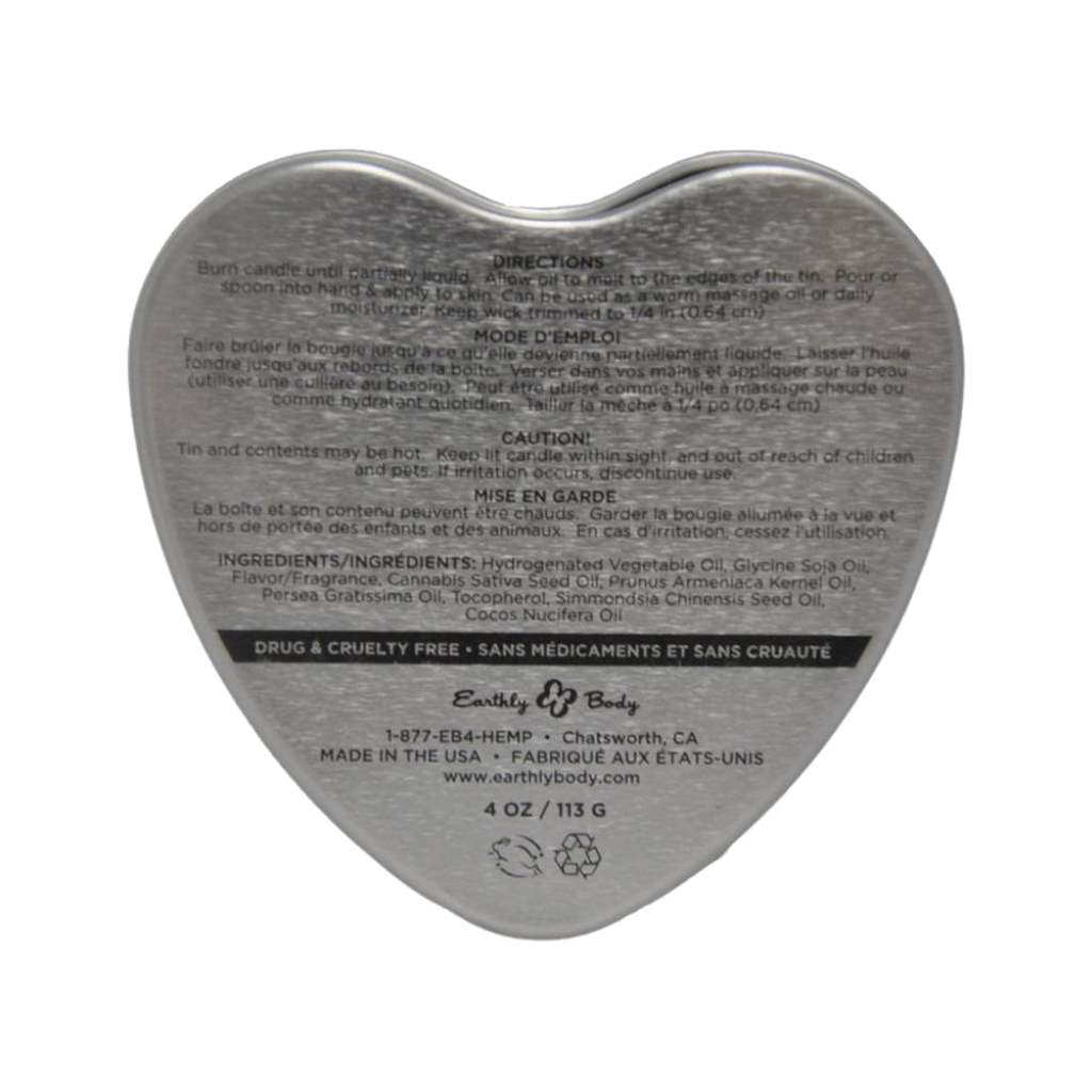 Heart-Shaped Hemp Seed Edible Massage Candle Pineapple 4oz