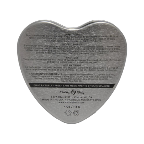 Heart-Shaped Hemp Seed Edible Massage Candle Pineapple 4oz