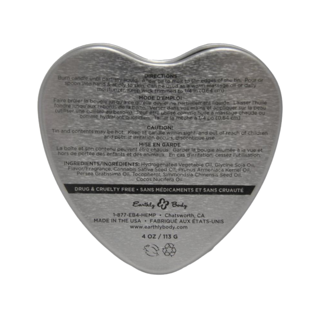 Heart-Shaped Hemp Seed Edible Massage Candle Mango 4oz