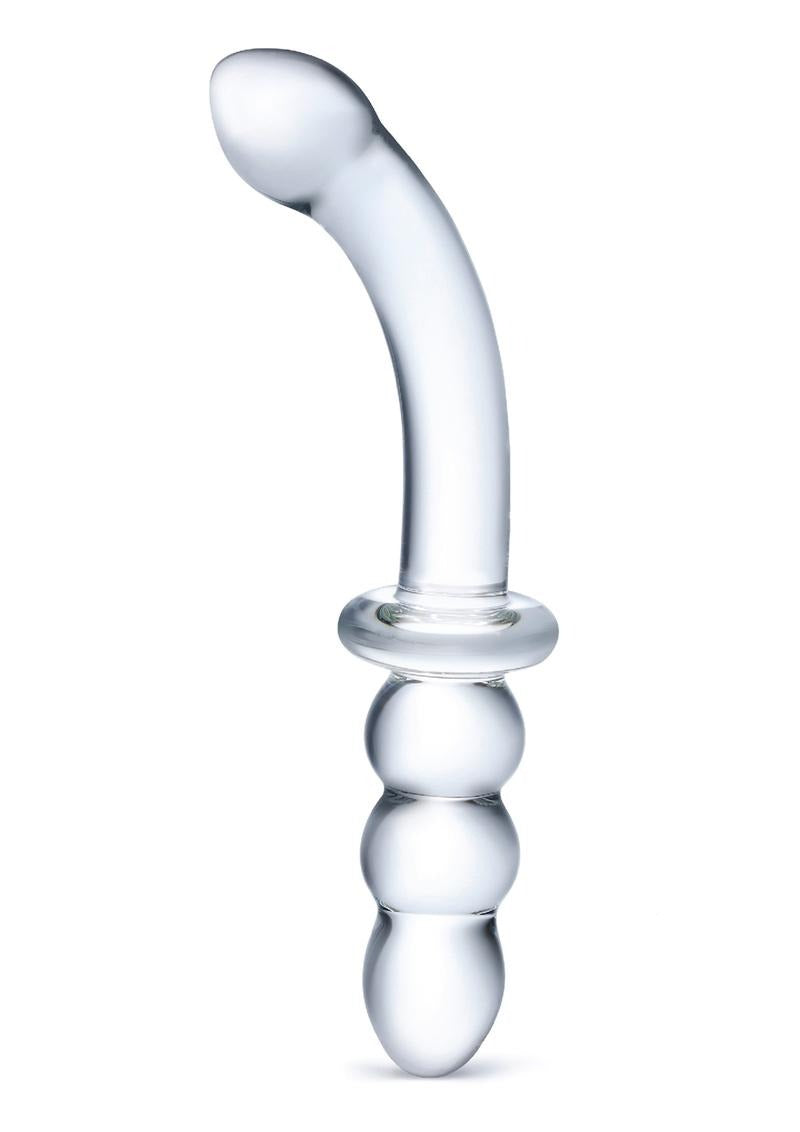 Ribbed G Spot Glass Dildo - 8 Inch