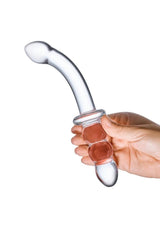 Ribbed G Spot Glass Dildo - 8 Inch