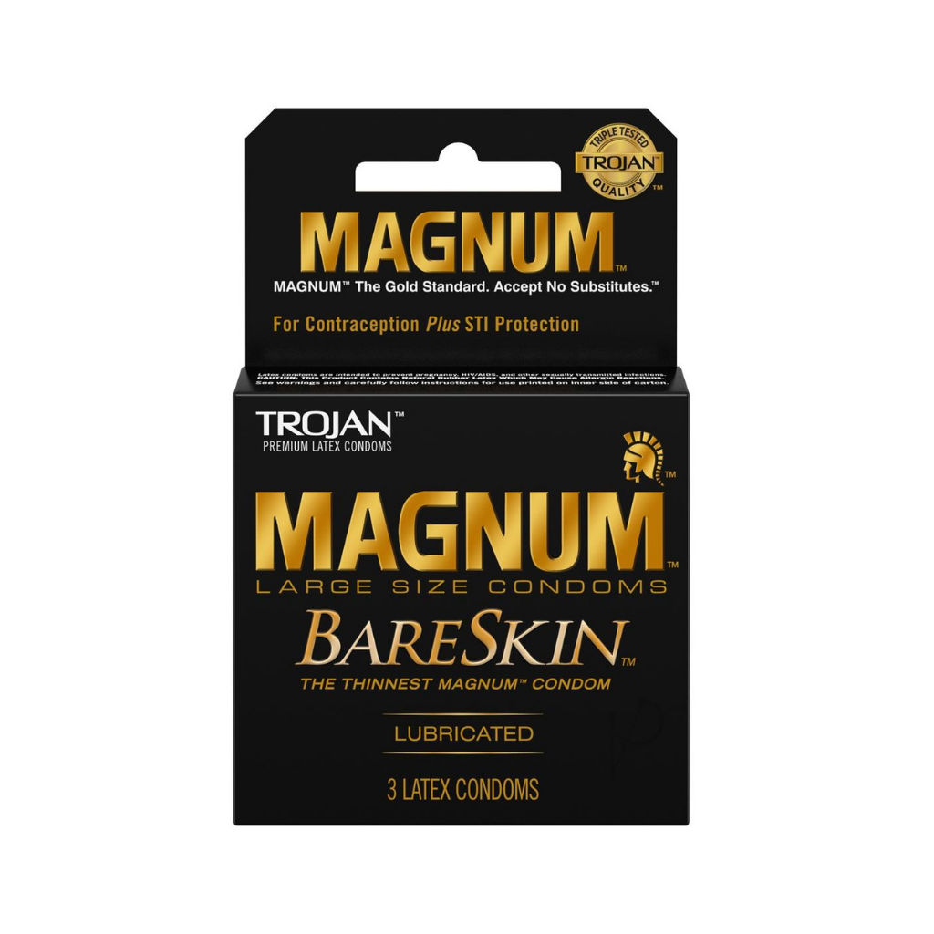 Trojan Magnum Bareskin Lubricated Latex Condoms 3-Pack Large