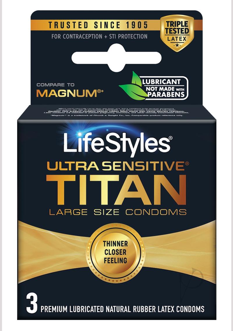 Lifestyles Condom Ultra Sensitive Titan Extra Large 3-Pack