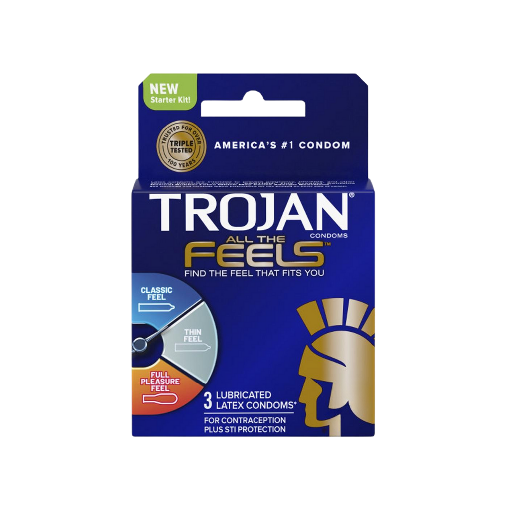 Trojan All The Feels Latex Lubricated Condoms 3-Pack