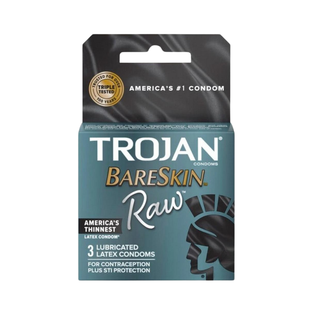 Trojan Bareskin Raw Lubricated Latex Condoms 3-Pack