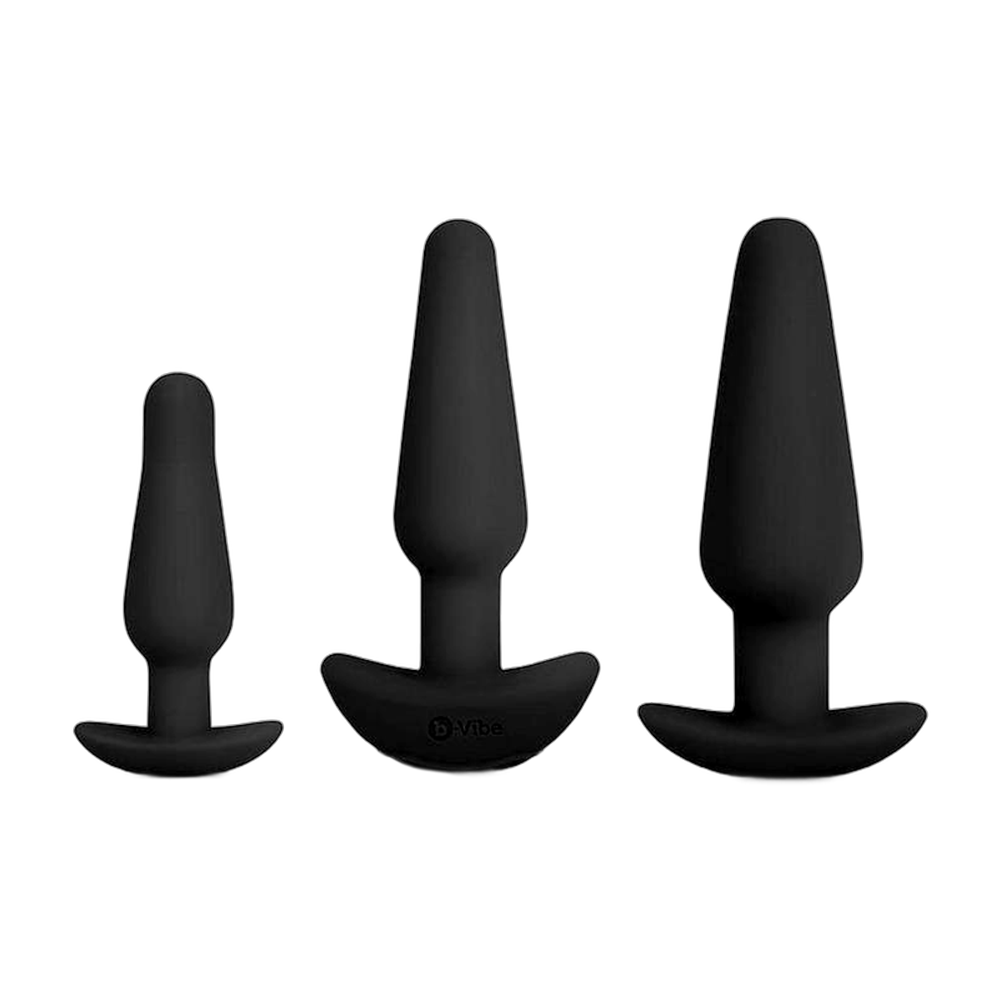 Anal Education Set Rechargeable Silicone Anal Play - Black