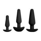 Anal Education Set Rechargeable Silicone Anal Play - Black