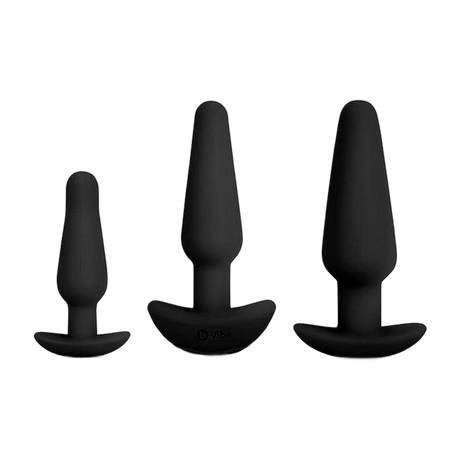 Anal Education Set Rechargeable Silicone Anal Play - Black