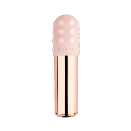 Bullet Rechargeable Vibrator with Textured Silicone Sleeve and Ring - Rose Gold