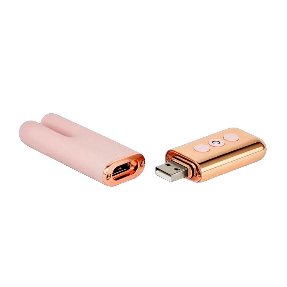 Deux Silicone Rechargeable Dual Vibrator - Rose Gold