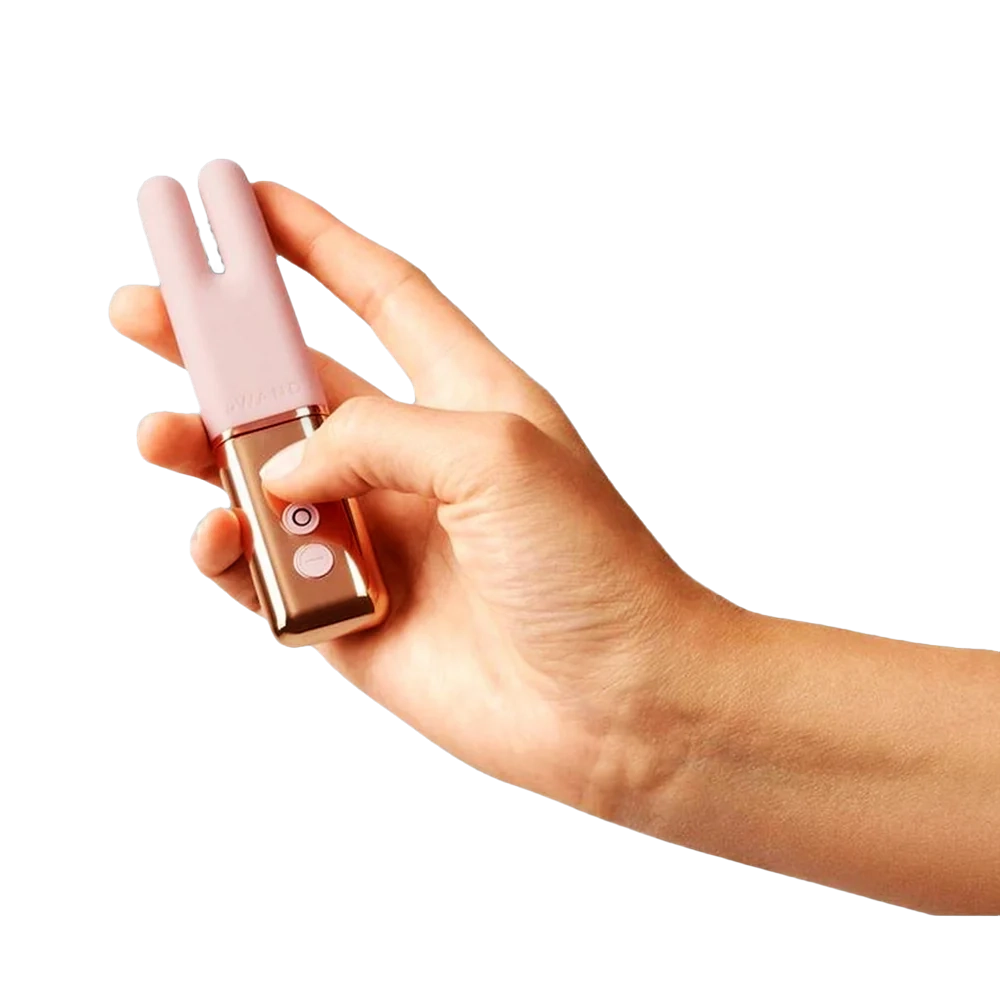 Deux Silicone Rechargeable Dual Vibrator - Rose Gold