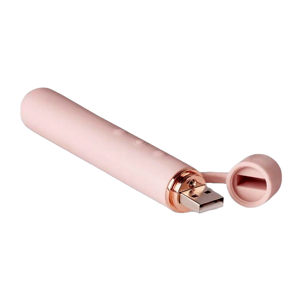 Baton Rechargeable Silicone Vibrator - Rose Gold