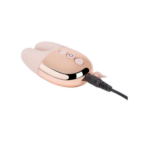 Double Vibe Rechargeable Silicone Rabbit Vibrator - Rose Gold