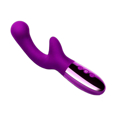 XO Rechargeable Silicone Dual Stimulating Vibrator - Cherry