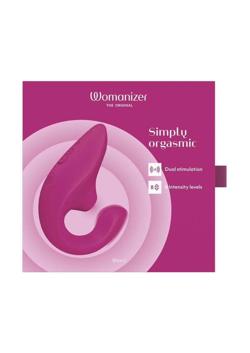 Womanizer Blend Rechargeable Silicone Vibrator with Clitoral Stimulator - Vibrant