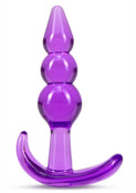 B Yours Triple Bead Butt Plug - Blue/Purple