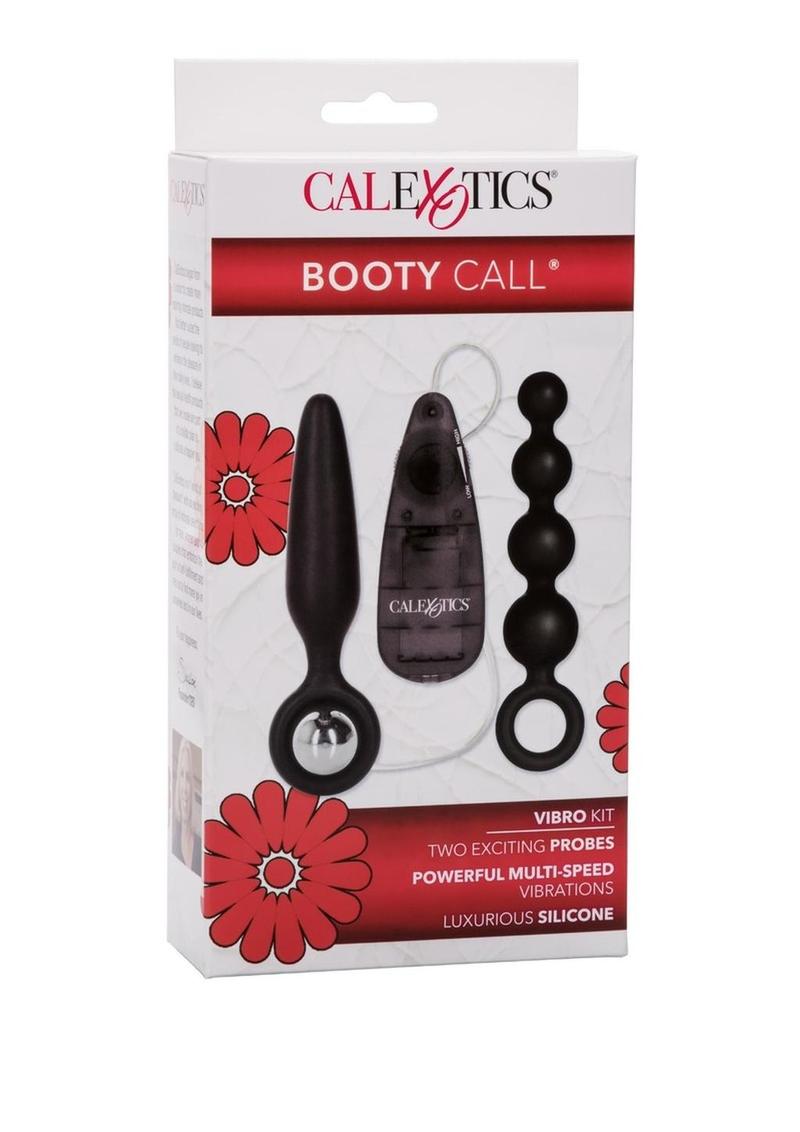 Booty Call Booty Vibro Kit Silicone Vibrating Butt Plug and Anal Beads - Black