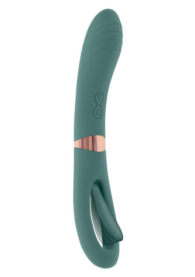 Chick Flick Rechargeable Silicone Dual Vibrator - Green