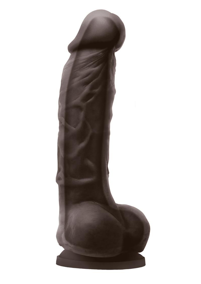 Colours Dual Density Silicone Dildo - Chocolate - 5in