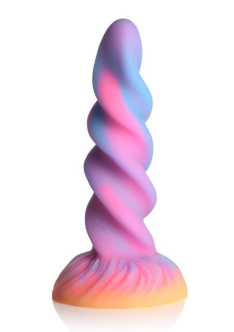 Creature Cocks Moon Rider Glow In The Dark Unicorn Silicone Dildo - Glow In The Dark/Multicolor