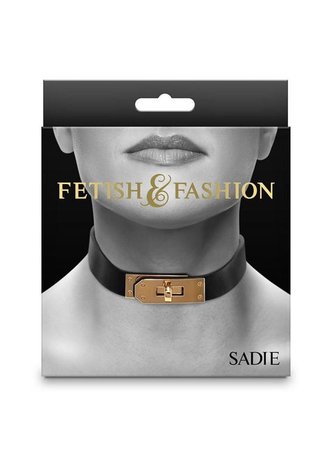 Fetish and Fashion Sadie Collar - Black/Gold