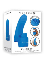 Gender X Flick It Rechargeable Silicone Vibrator - Blue