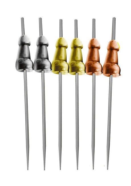 Glitterati Hor D' Oeuvre's Picks - Assorted Colors/Gold/Rose Gold/Silver - 6 Per Set