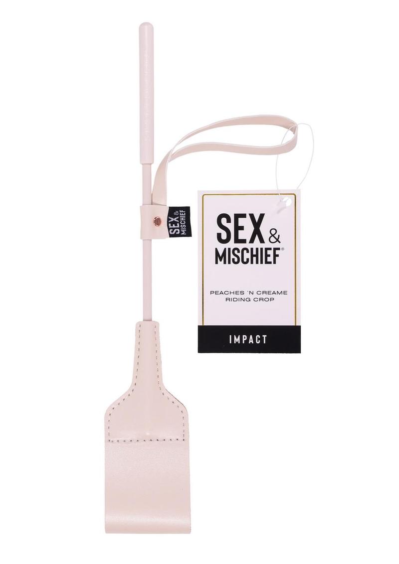 Sex and Mischief Peaches N Creame Riding Crop - Ivory/Orange